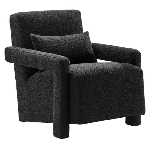 Mirage Boucle Upholstered Armchair - Black EEI-6475-BLK