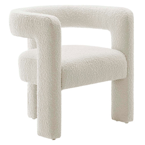 Kayla Boucle Upholstered Armchair - Ivory EEI-6479-IVO