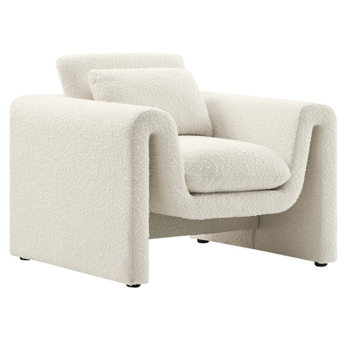 Waverly Boucle Upholstered Armchair - Ivory EEI-6575-IVO