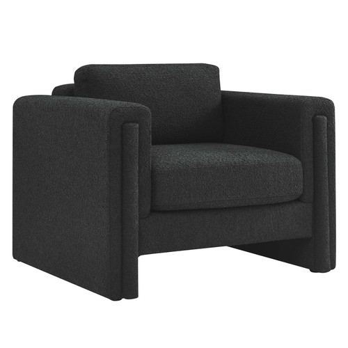 Visible Boucle Fabric Armchair - Black EEI-6374-BLK