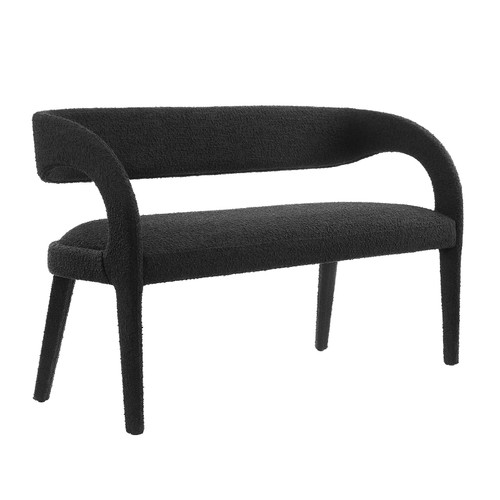 Pinnacle Boucle Fabric Accent Bench - Black EEI-6571-BLK