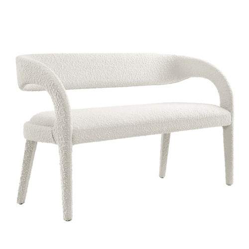 Pinnacle Boucle Fabric Accent Bench - Ivory EEI-6571-IVO