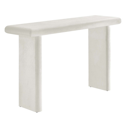 Relic Concrete Textured Console Table - White EEI-6577-WHI