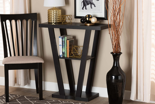 Boone Modern and Contemporary Dark Brown Finished Wood Console Table FP-01-Dark Brown-Console