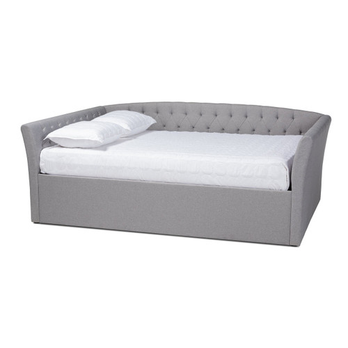 Delora Modern And Contemporary Light Grey Fabric Upholstered Queen Size Daybed CF9044-B-Light Grey-Daybed-Q