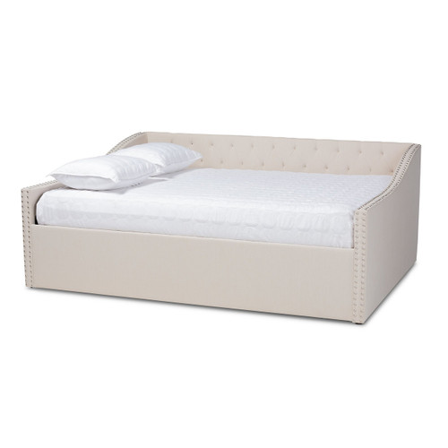 Haylie Modern And Contemporary Beige Fabric Upholstered Full Size Daybed CF9046-B-Beige-Daybed-F