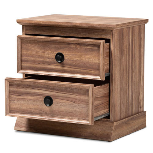 Ryker Modern And Contemporary Oak Finished 2-Drawer Wood Nightstand FP-1804-4013