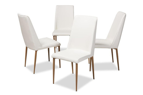 Chandelle Modern And Contemporary Dining Chair 160505-White-4PC-Set