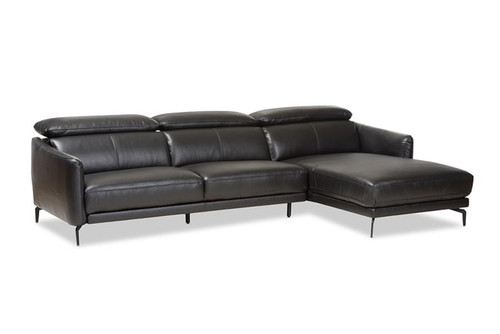 Paige Right Facing Chaise 2-Piece Sectional Sofa 5359-Black-RFC