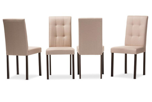 Andrew Fabric Tufted Dining Chair - (Set of 4) Andrew-DC-9-Grids-Beige