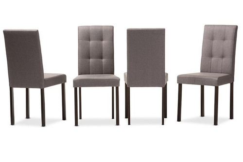 Andrew Grid-Tufted Dining Chair - (Set of 4) Andrew-DC-9-Grids-Grey