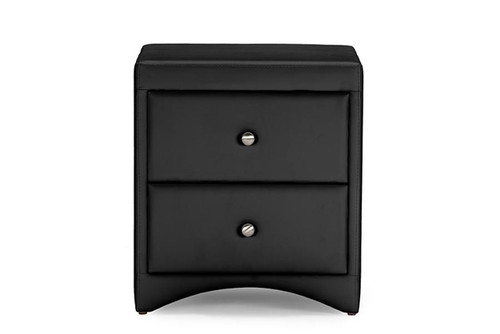 Dorian Black Faux Leather Upholstered Nightstand BBT3106-Black-NS