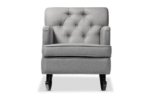 Bethany Grey Fabric Button-Tufted Rocking Chair BBT5189-Grey RC