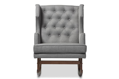 Iona Retro Button-Tufted Wingback Rocking Chair BBT5195-Grey RC