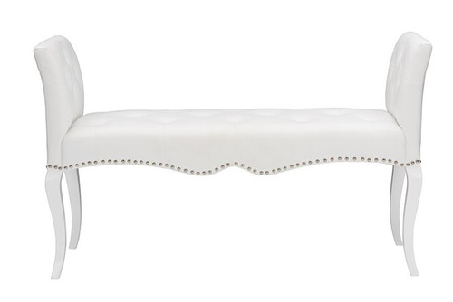 Kristy White Faux Leather Seating Bench BBT5197-Bench-White