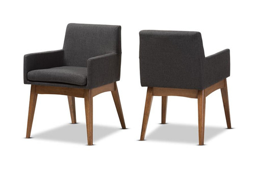Nexus Walnut Wood Dining Armchair - (Set of 2) BBT5281-Dark Grey-H1217-20