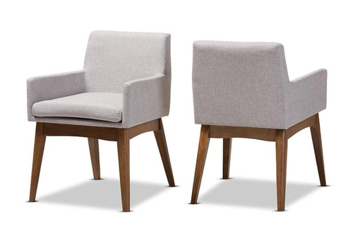 Nexus Walnut Dining Armchair - (Set of 2) BBT5281-Greyish Beige-DC-H1217-14