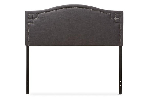 Aubrey Grey Fabric Upholstered Queen Headboard BBT6563-Dark Grey-Queen HB