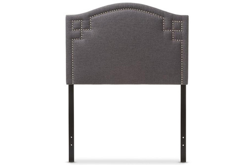 Aubrey Grey Fabric Upholstered Twin Headboard BBT6563-Dark Grey-Twin HB