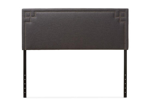 Geneva Grey Fabric Upholstered Queen Headboard BBT6575-Dark Grey-Queen HB