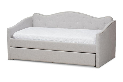Kaija Daybed with Trundle BBT6577-Greyish Beige-Day Bed