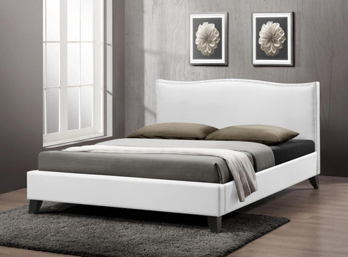 Battersby White Bed with Upholstered Headboard - Queen CF8276-QUEEN-WHITE