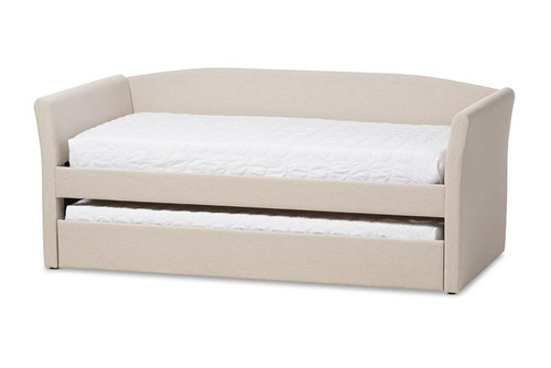 Camino Beige Fabric Daybed with Guest Trundle Bed CF8756-Beige-Day Bed