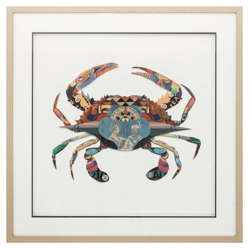 26" X 26" Paper Collage Crab (365961)
