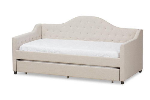 Perry Light Beige Daybed with Trundle CF8940-Light Beige-Daybed