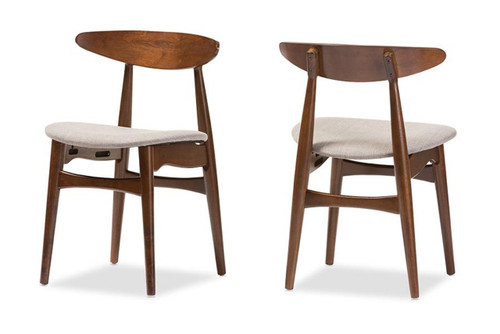Flora Light Grey Fabric Dining Chair - (Set of 2) Flora-Medium Oak-DC