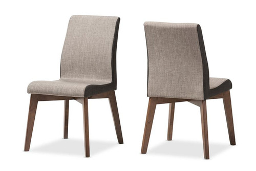 Kimberly Beige And Dining Chair - (Set of 2) Kimberly-Brown/Dark-Brown-DC