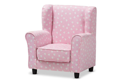 Pink And White Heart Patterned Kids Armchair LD2116-Light Pink-CC
