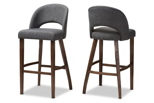 Melrose Mid-Century Modern Bar Stool (Set of 2) Melrose-Dark Grey-BS