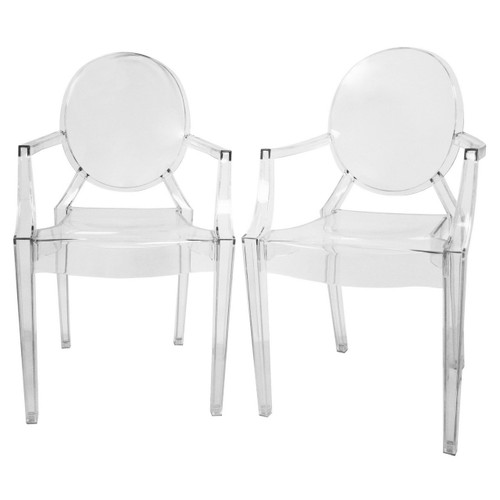 Dymas Acrylic Armed Ghost Chair - (Set of 2) PC-449-clear
