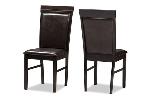 Thea Brown Upholstered Dining Chair- (Set of 2) RH131C-Dark Brown-DC