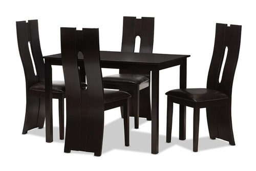 Alani Upholstered 5-Piece Dining Set RH5509C-Dark Brown Dining Set