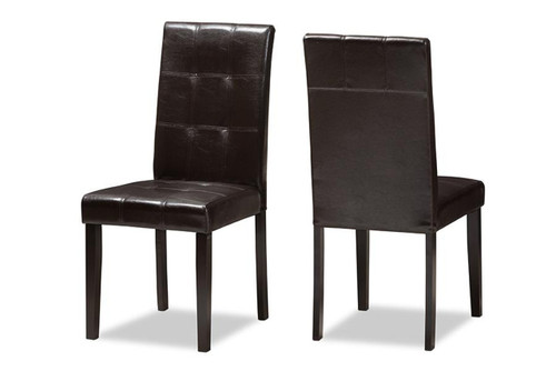 Avery Upholstered Dining Chair - (Set of 2) RH5991C-Dark Brown-DC