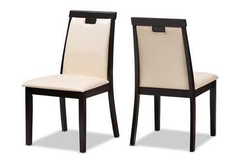 Evelyn Upholster Dining Chair-(Set of 2) RH5998C-Dark Brown/Beige-DC