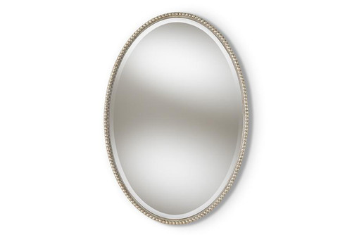 Antique Silver Finished Oval Accent Wall Mirror RXW-6156