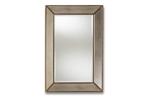 Antique Gold Finished Rectangular Accent Wall Mirror RXW-6177