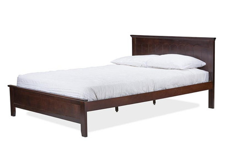 Schiuma Cappuccino Wood Twin Bed SB338-Twin Bed-Cappuccino