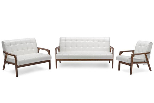 Masterpieces 3-Pieces Livingroom Set - White TOGO 3PC Sofa Set-White