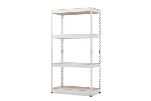 Cody White Metal 4 - Shelves Multipurpose Shelving Rack WR10-White-Shelf