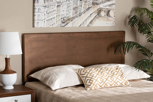 Alan Modern And Contemporary Transitional Ash Walnut Finished Wood Queen Size Headboard MG9726-Ash Walnut-HB-Queen