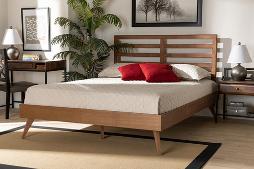 Shiro Mid-Century Modern Ash Walnut Finished Wood Full Size Platform Bed Shiro-Ash Walnut-Full