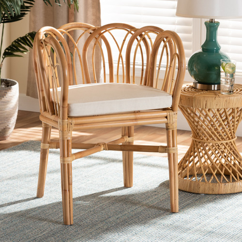 Melody Modern And Contemporary Natural Finished Rattan Dining Chair Melody-Natural-DC