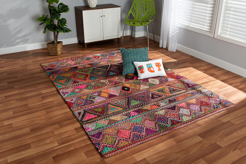 Bagleys Modern and Contemporary Multi-Colored Handwoven Fabric Area Rug Bagleys-Multi-Rug
