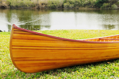 28.5" X 144" X 21" Wooden Canoe With Ribs Curved Bow (364287)