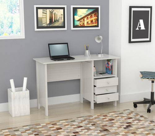 29.7" White Melamine And Engineered Wood Computer Desk (249796)