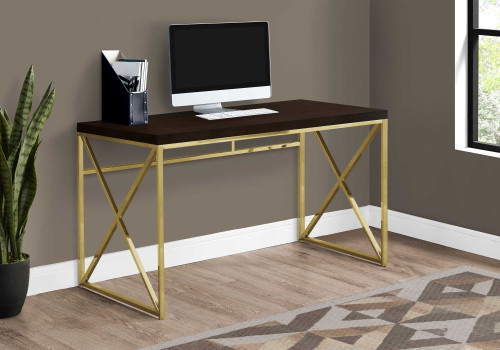 29.75" Particle Board And Gold Metal Computer Desk (333406)